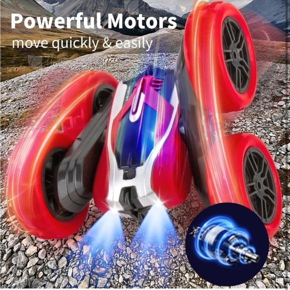 Brand New Remote Control Stunt Car Double-Sided 4 Wheel Drive Music Lights Red - Picture 16 of 16